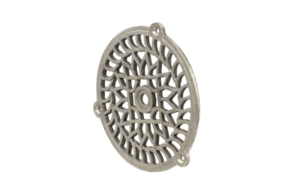 Toon details van Muurrooster gietijzer monumentaal D130 mm, (onbehandeld) Afbeeldingen van Muurrooster gietijzer monumentaal D130 mm, (onbehandeld)