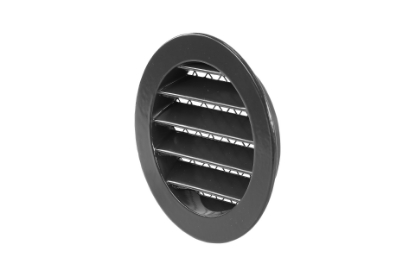 Show details for Muurrooster aluminium D100 mm, gemoffeld in kleur: RAL 9005 (zwart) Picture of Muurrooster aluminium D100 mm, gemoffeld in kleur: RAL 9005 (zwart)