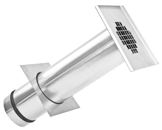 Picture of Ventilatiedakdoorvoer (toevoer, onder pannen) D125 geïsoleerd, L=495 mm, blank