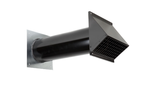 Picture of Ventilatiedoorvoer (gevel) D180 geïsoleerd, L=495 mm, RAL 9005 (zwart)
